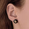 Chanel - Camélia - Pair of yellow gold, onyx and diamond earrings. Vintage.