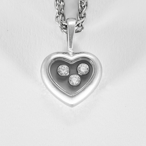 Chopard - Happy Diamonds - Collier coeur en or blanc et diamants