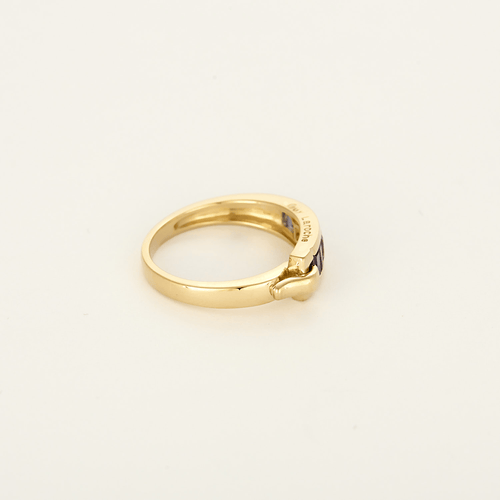 Guy Laroche - Ring i gult guld och färgade stenar