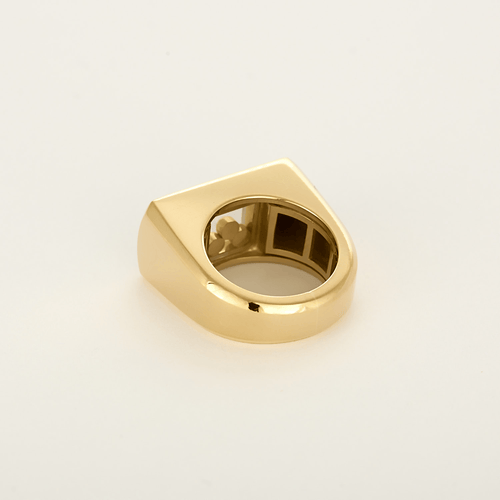CHOPARD- Happy diamond - Ring Signetring i gulguld med diamantpavé
