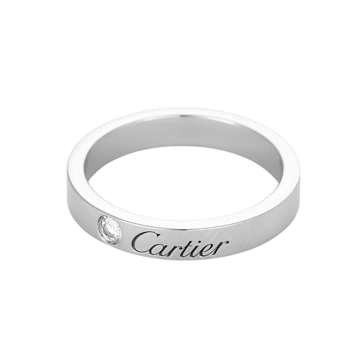 Bague Cartier - Bague jonc en platine et diamant 58 Facettes DV28534-2-49-2