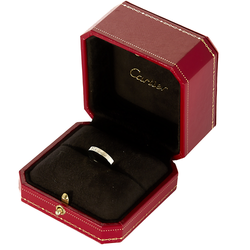 Cartier - Bague jonc en platine et diamant