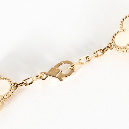 Collier Vintage Alhambra 10 motifs or rose et nacre 58 Facettes DV0967-6