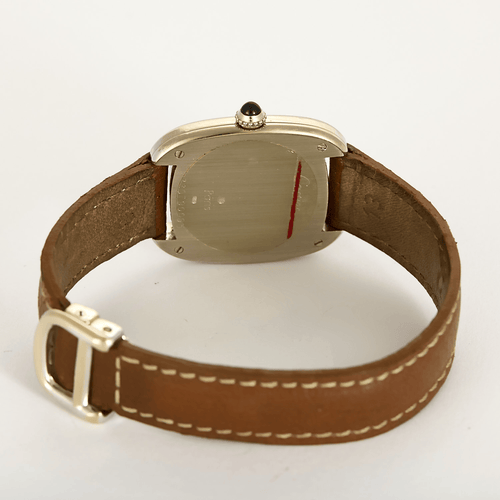 Cartier, Gondole-horloge in witgoud met leren band