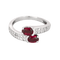 18k White Gold Ring Ruby and Diamond