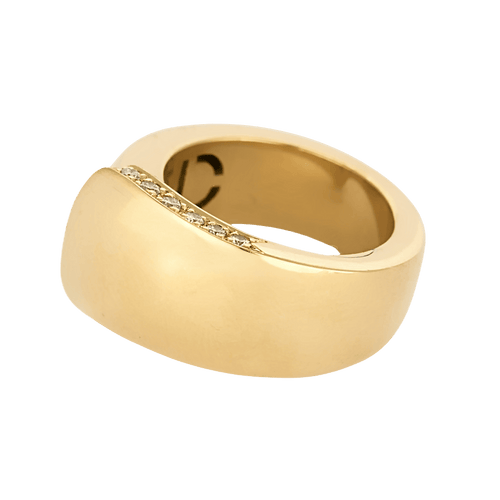 FRED - Ribbon - Yellow gold and diamond ring. Medium model.