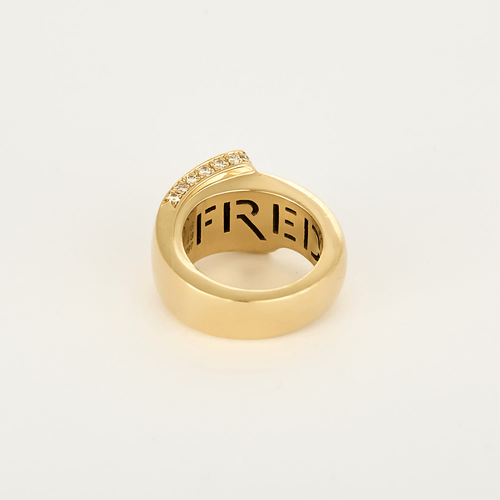 FRED - Ribbon - Yellow gold and diamond ring. Medium model.