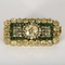 Yellow gold brooch, old-cut diamonds, tourmaline