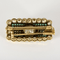 Yellow gold brooch, old-cut diamonds, tourmaline