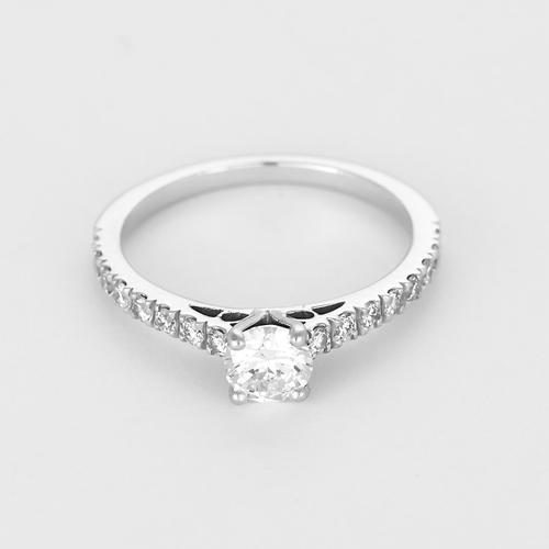 Bague Solitaire en or blanc et diamants 58 Facettes DV31061-1