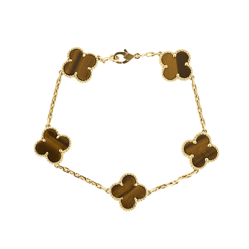 Bracelet VAN CLEEF & ARPELS Bracelet Vintage Alhambra en Or jaune 18k Oeil de tigre 58 Facettes DV0370-8