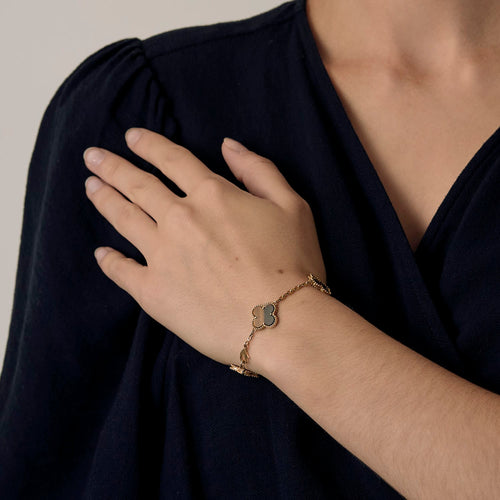 Bracelet VAN CLEEF & ARPELS Bracelet Vintage Alhambra en Or jaune 18k Oeil de tigre 58 Facettes DV0370-8