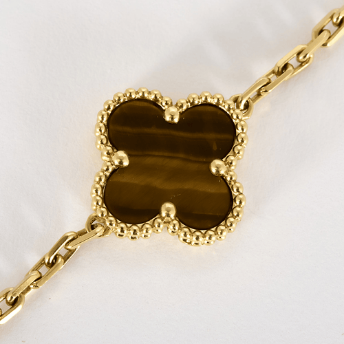 Bracelet VAN CLEEF & ARPELS Bracelet Vintage Alhambra en Or jaune 18k Oeil de tigre 58 Facettes DV0370-8
