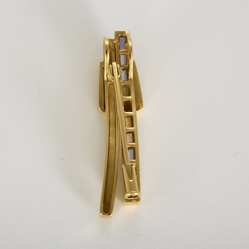 GUY LAROCHE - Brosche aus 18 Karat Gelbgold Quarz