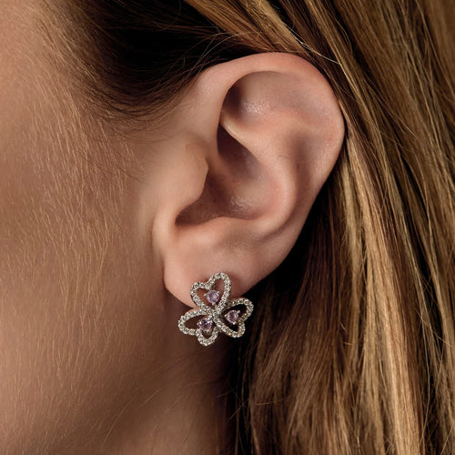 Oorbellen Oorbellen in 18k witgoud Diamant en Saffier 58 Facettes DV31196-7