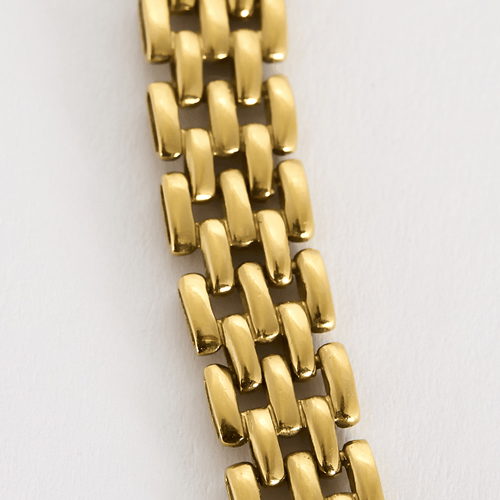 Halskette aus 18k Gelbgold mit Diamant und Saphir