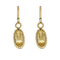 Pair of Earrings in yellow gold, lemon quartz and diamonds