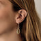 Pair of Earrings in yellow gold, lemon quartz and diamonds