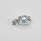 Pair of earrings in white gold, topaz, and diamonds