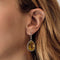 Pair of earrings in white gold, lemon quartz and diamonds