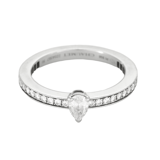 Bague 50 Chaumet -Eclat d'Eternité  - Bague en platine, diamant poire 0.18 carat environ. 58 Facettes DV22486-8