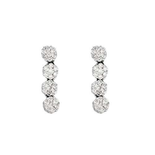 Boucles d'oreilles en or blanc et diamants 58 Facettes DV31073-2