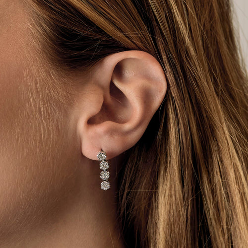 Boucles d'oreilles Boucles d'oreilles en Or blanc 18k Diamant 58 Facettes DV31073-2