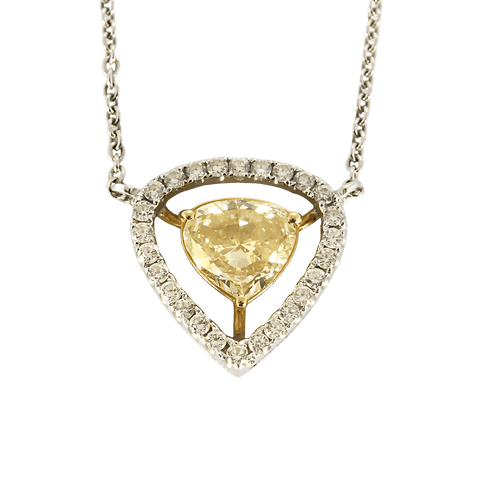 Collar de oro amarillo y oro gris, diamante de aproximadamente 0,65 quilates