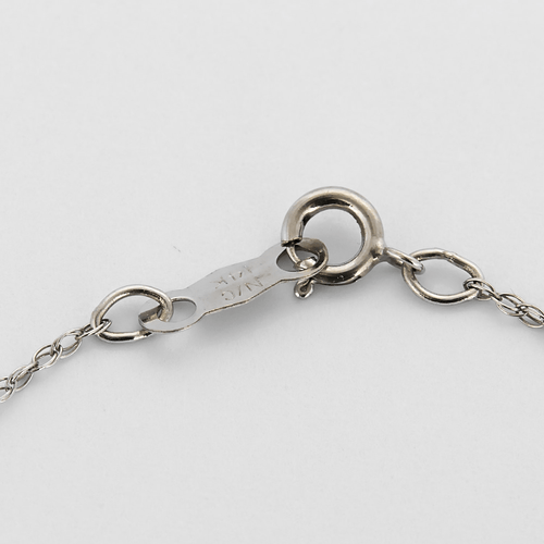 Collar de oro gris y colgante de 14K con diamantes, amatista, cuarzo y topacio azul