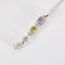 Collar de oro gris y colgante de 14K con diamantes, amatista, cuarzo y topacio azul