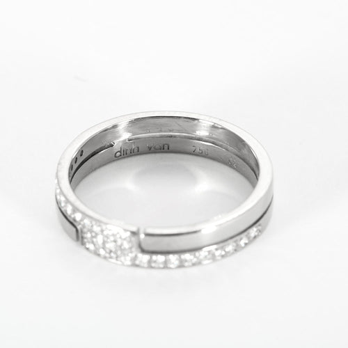 Bague 52 Dinh Van- Seventies - PM-  Bague en or gris et diamants 58 Facettes DV27788-4