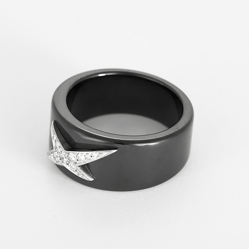 MAUBOUSSIN - DER STERN DES ENGELS UND DES DÄMONS - Ring aus Keramik, Weißgold, Diamanten
