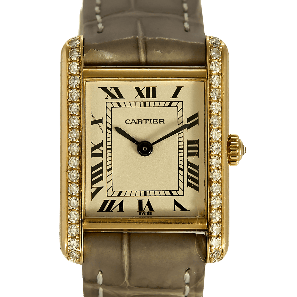 Cartier Watch Tank in yellow gold and diamonds - 58 Facettes