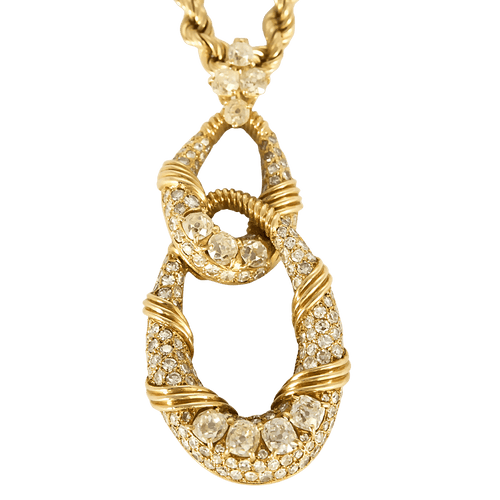 18k yellow gold and diamond necklace.