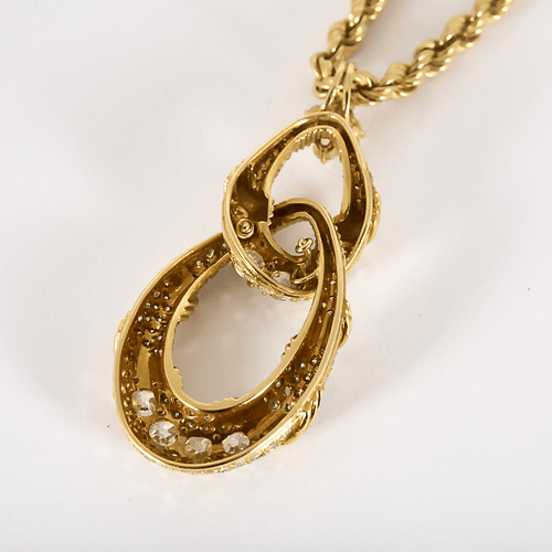 18k yellow gold and diamond necklace.