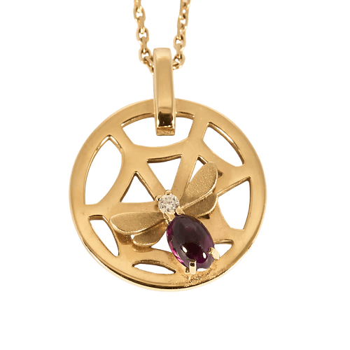 Chaumet Catch Me If You Love Me Necklace in 18k Rose Gold Tourmaline and Diamond