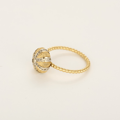 Bague 52 Bague en Or jaune & blanc 18k Diamant 58 Facettes DV31353-4