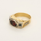 64 Bague en Or jaune 18k grenat  and Saphir 58 Facettes DV2198-4