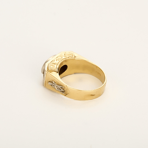 64 Bague en Or jaune 18k grenat  and Saphir 58 Facettes DV2198-4