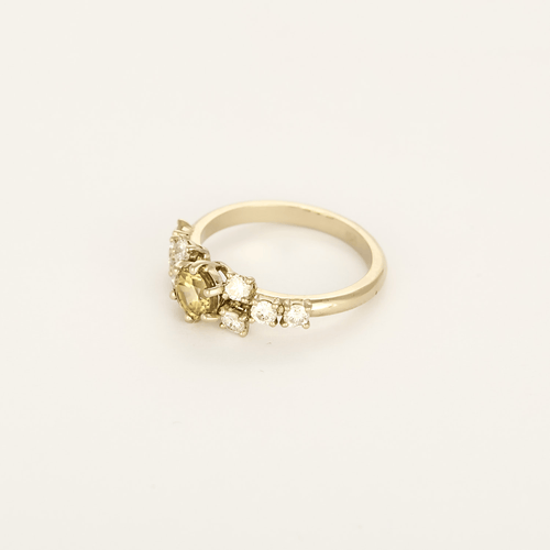 52 Bague en Or jaune 18k Diamant and Zircon 58 Facettes DV31031-1