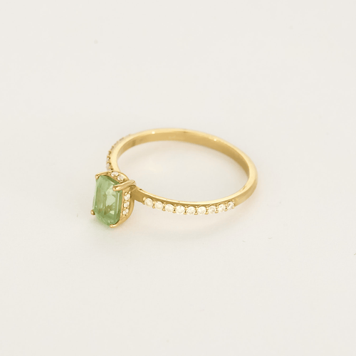 Bague 52.5 Bague en Or jaune 18k Tourmaline and Diamant 58 Facettes DV31571-1