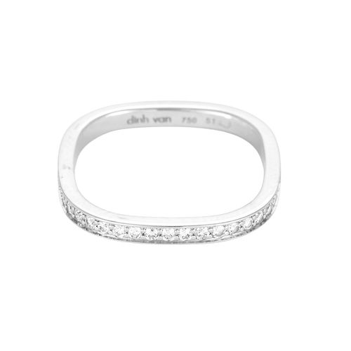 49 Dinh Van - Demie Alliance carrée en or blanc et diamants 58 Facettes DV31794-1