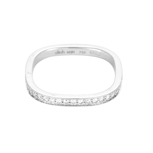 49 Dinh Van - Demie Alliance carrée en or blanc et diamants 58 Facettes DV31794-1