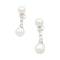 Boucles d'oreilles Boucles d’oreilles pendantes perles et diamants en platine et or blanc 58 Facettes 33846