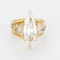 Bague or jaune diamant marquise 4.48 carats et petits diamants