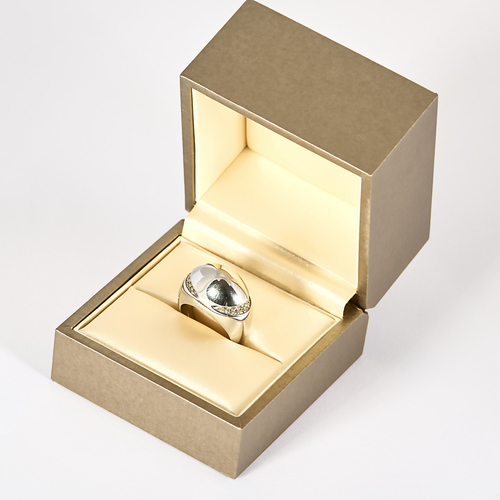 Anel em Ouro branco 18k Diamante