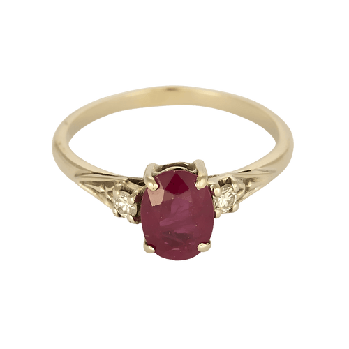 Bague 55 Bague en or blanc ornée d’un rubis de 1,50 carat, épaulé de diamants pour 0,12 carat au total 58 Facettes DV31868-2