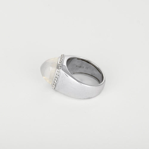 51 Fred Paris Collection : Pain de Sucre - Moyen modèle - Bague or gris et pierre de lune 58 Facettes DV31348-1