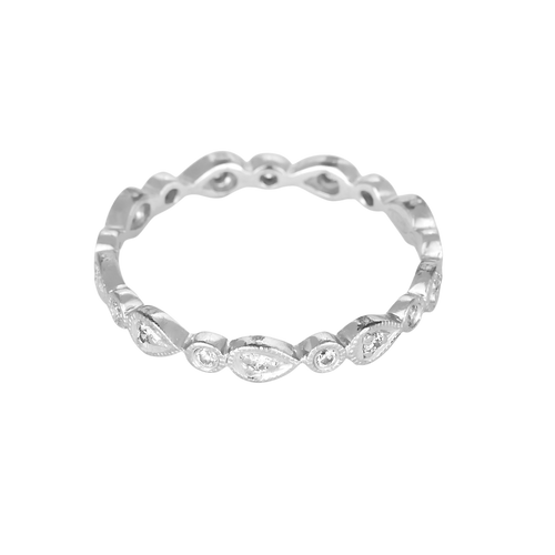 Trouwring in witgoud en diamanten