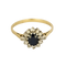 Ring Daisy in yellow gold, white gold, sapphire and diamonds